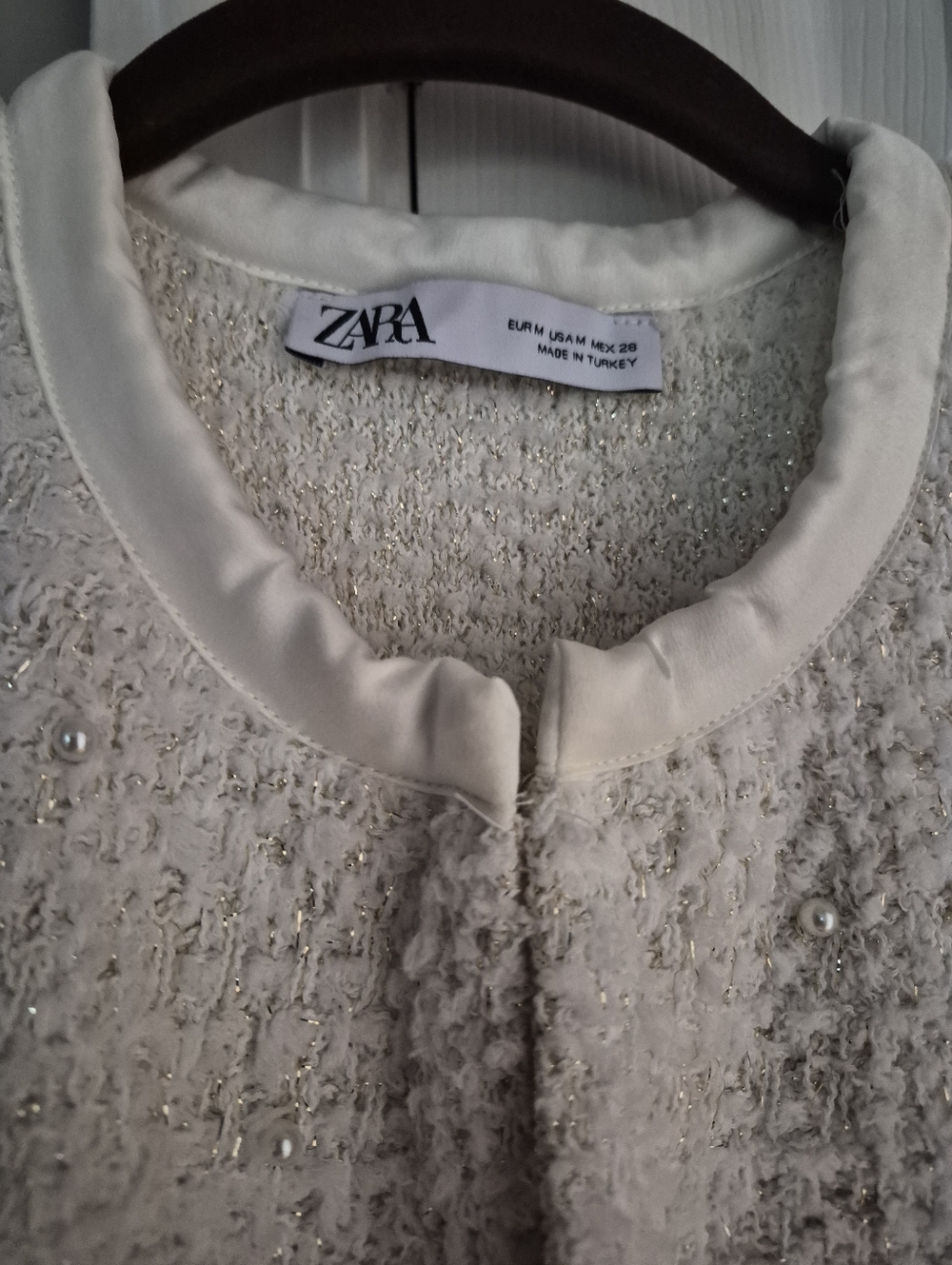 Crop Pearl-Embellished Jacket by Zara - Picture 4 of 6